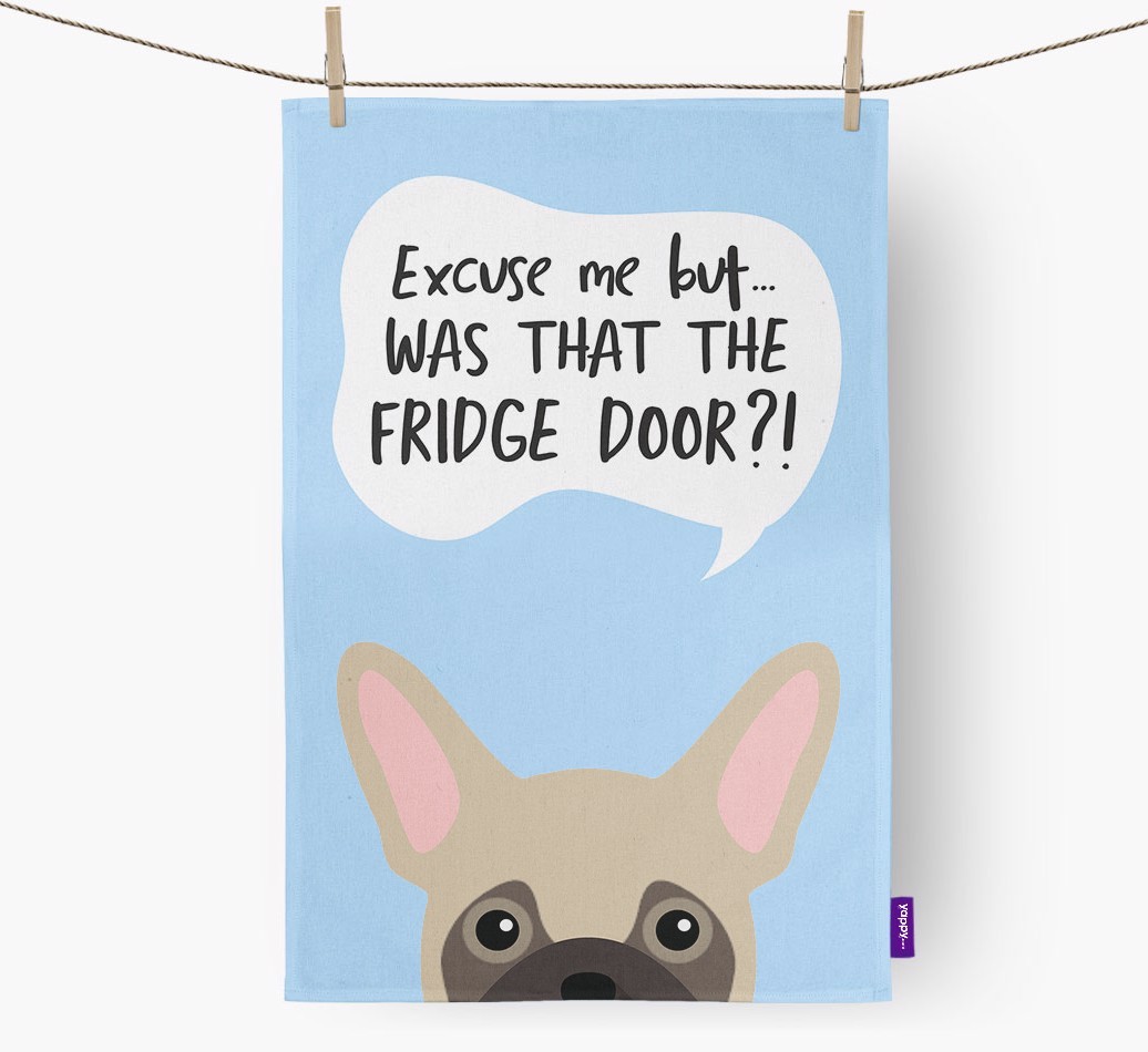 '...Was That The Fridge Door?!' - Personalised {breedFullName} Tea Towel