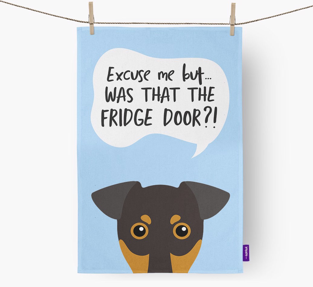 '...Was That The Fridge Door?!' - Personalized {breedFullName} Dish Towel