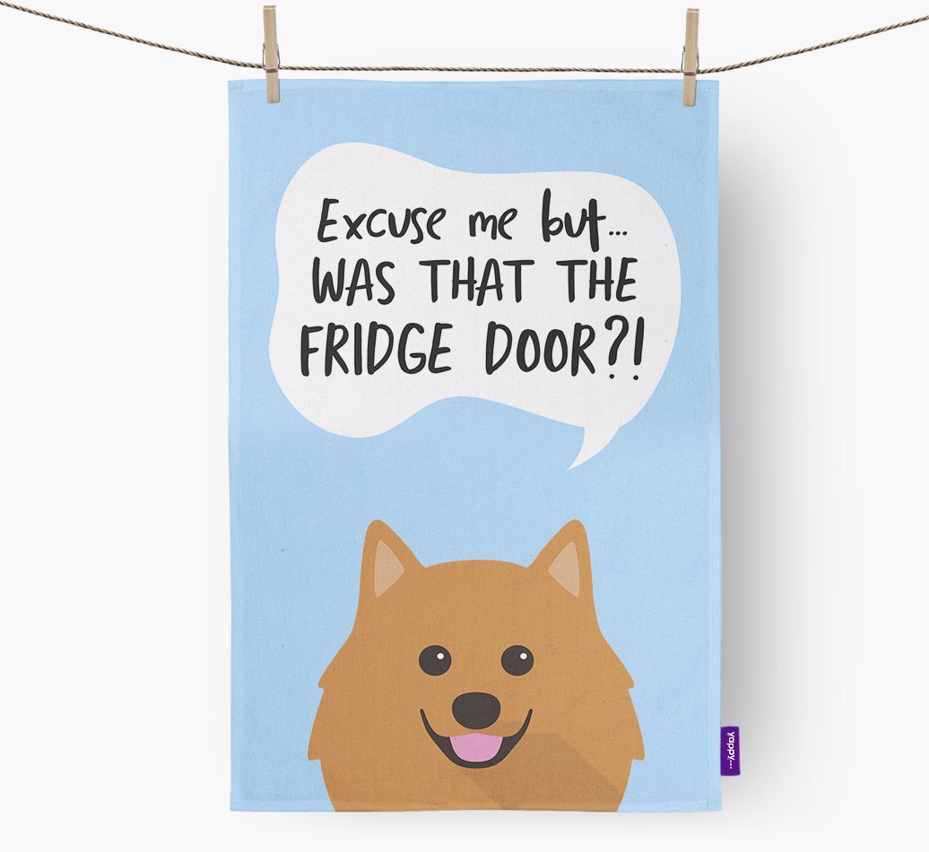 '...Was That The Fridge Door?!' - Personalised {breedFullName} Tea Towel