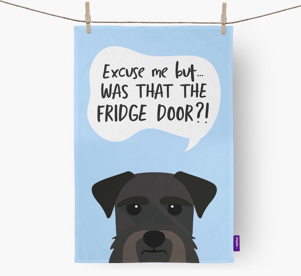 '...Was That The Fridge Door?!' - Personalised {breedFullName} Tea Towel