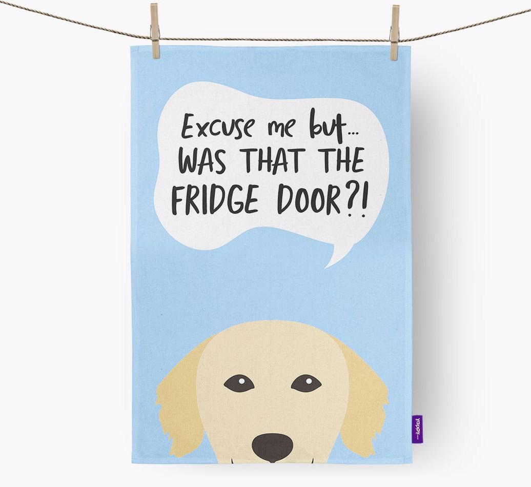 '...Was That The Fridge Door?!' - Personalized {breedFullName} Dish Towel