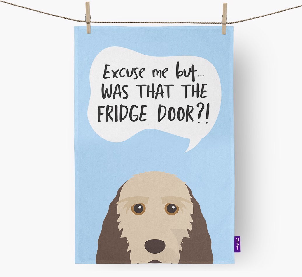 '...Was That The Fridge Door?!' - Personalised {breedFullName} Tea Towel