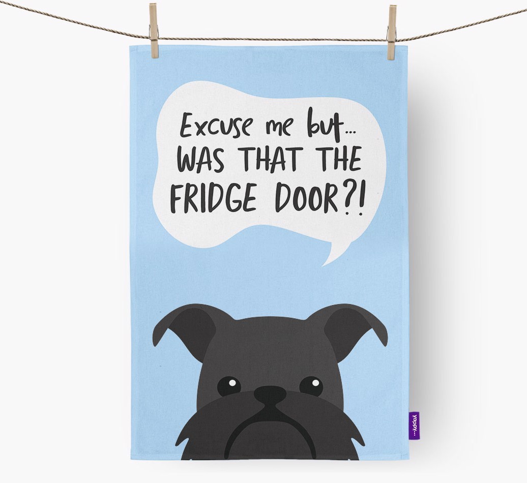 '...Was That The Fridge Door?!' - Personalised {breedFullName} Tea Towel