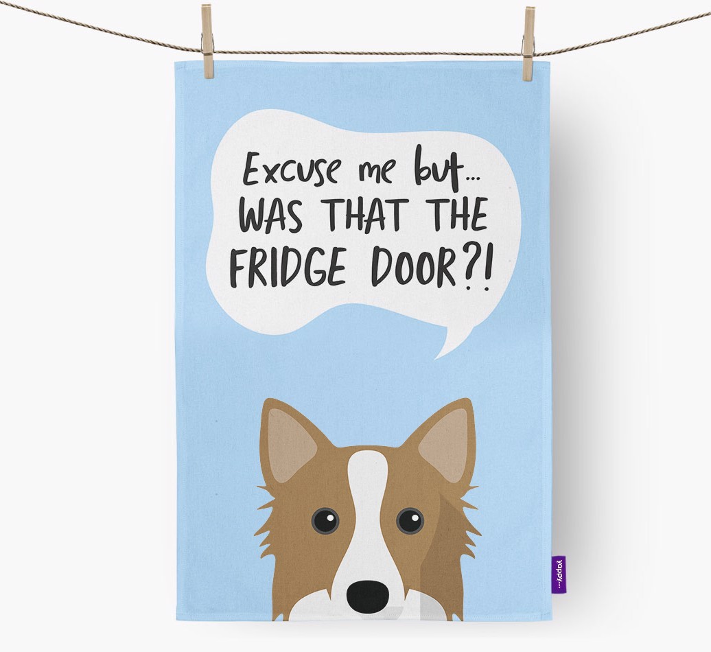 '...Was That The Fridge Door?!' - Personalised {breedFullName} Tea Towel