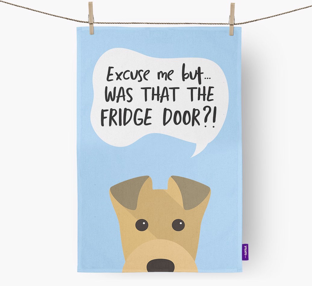 '...Was That The Fridge Door?!' - Personalised {breedFullName} Tea Towel