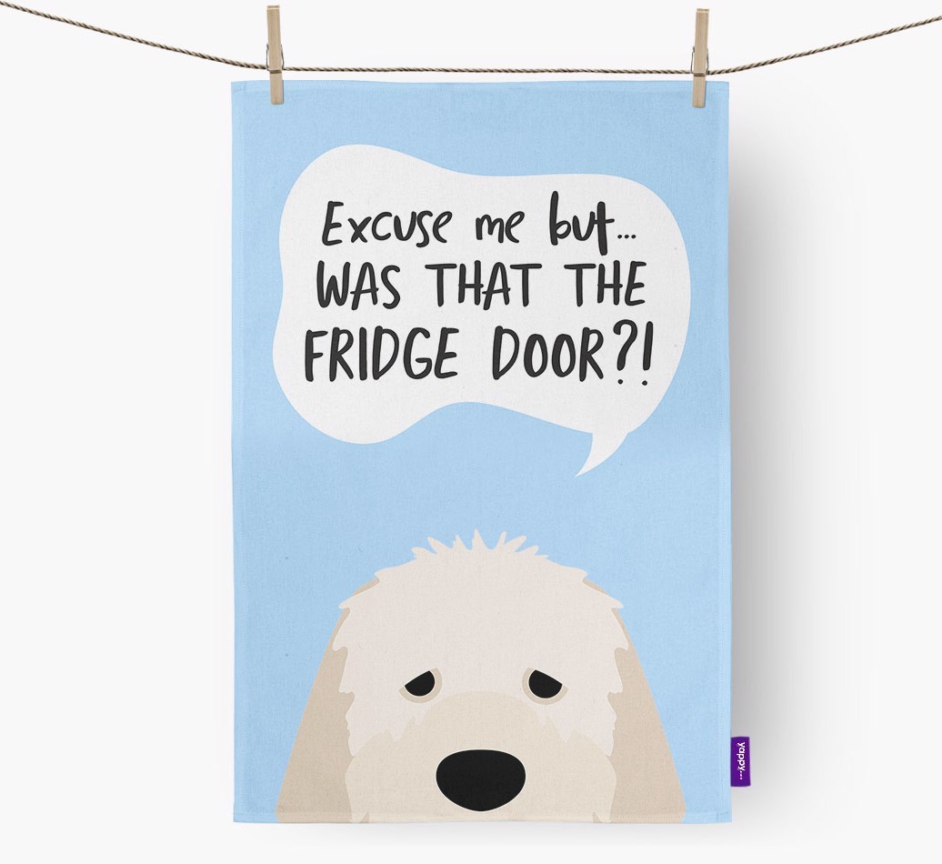'...Was That The Fridge Door?!' - Personalised {breedFullName} Tea Towel