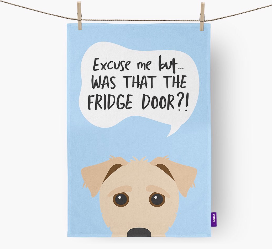 '...Was That The Fridge Door?!' - Personalised {breedFullName} Tea Towel