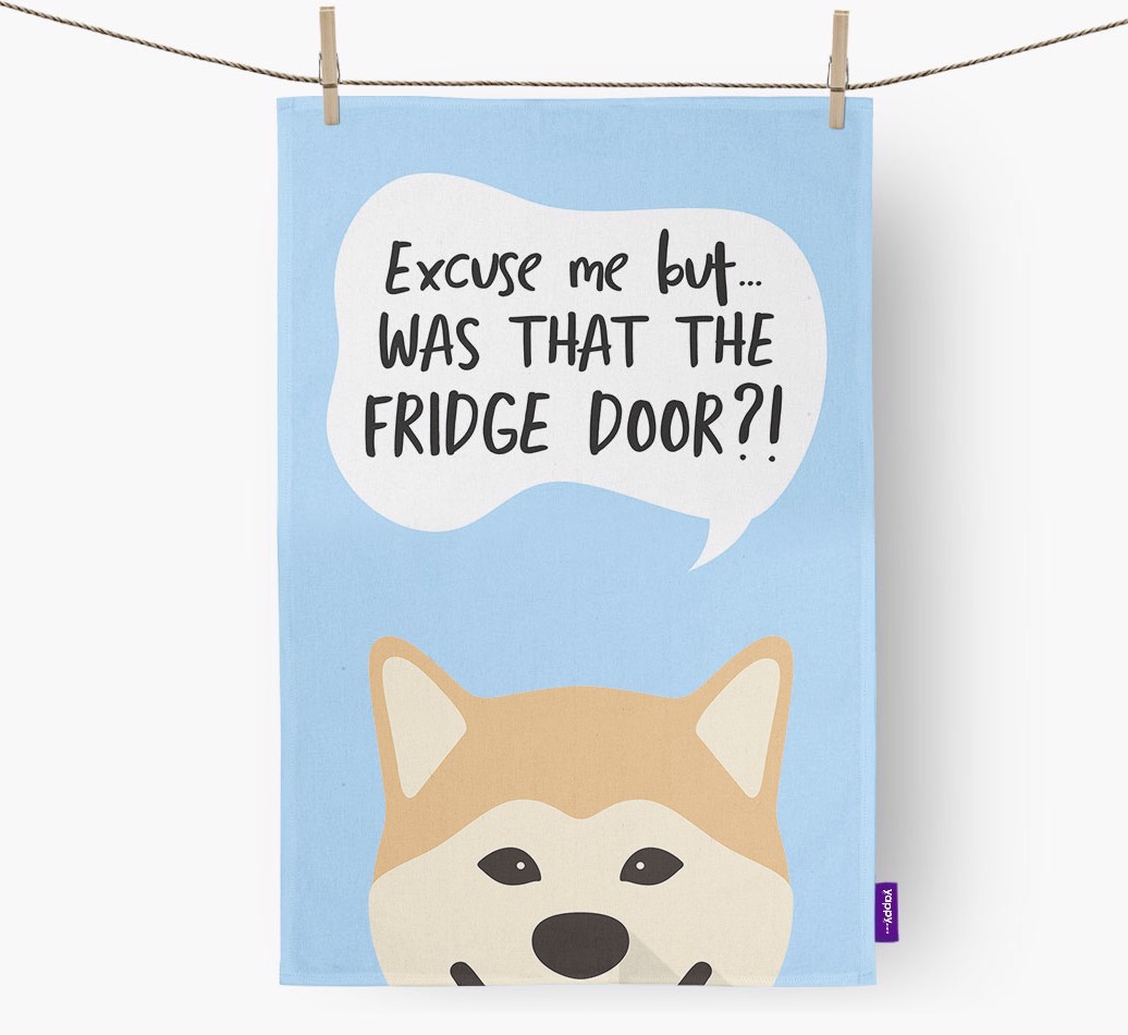 '...Was That The Fridge Door?!' - Personalised {breedFullName} Tea Towel