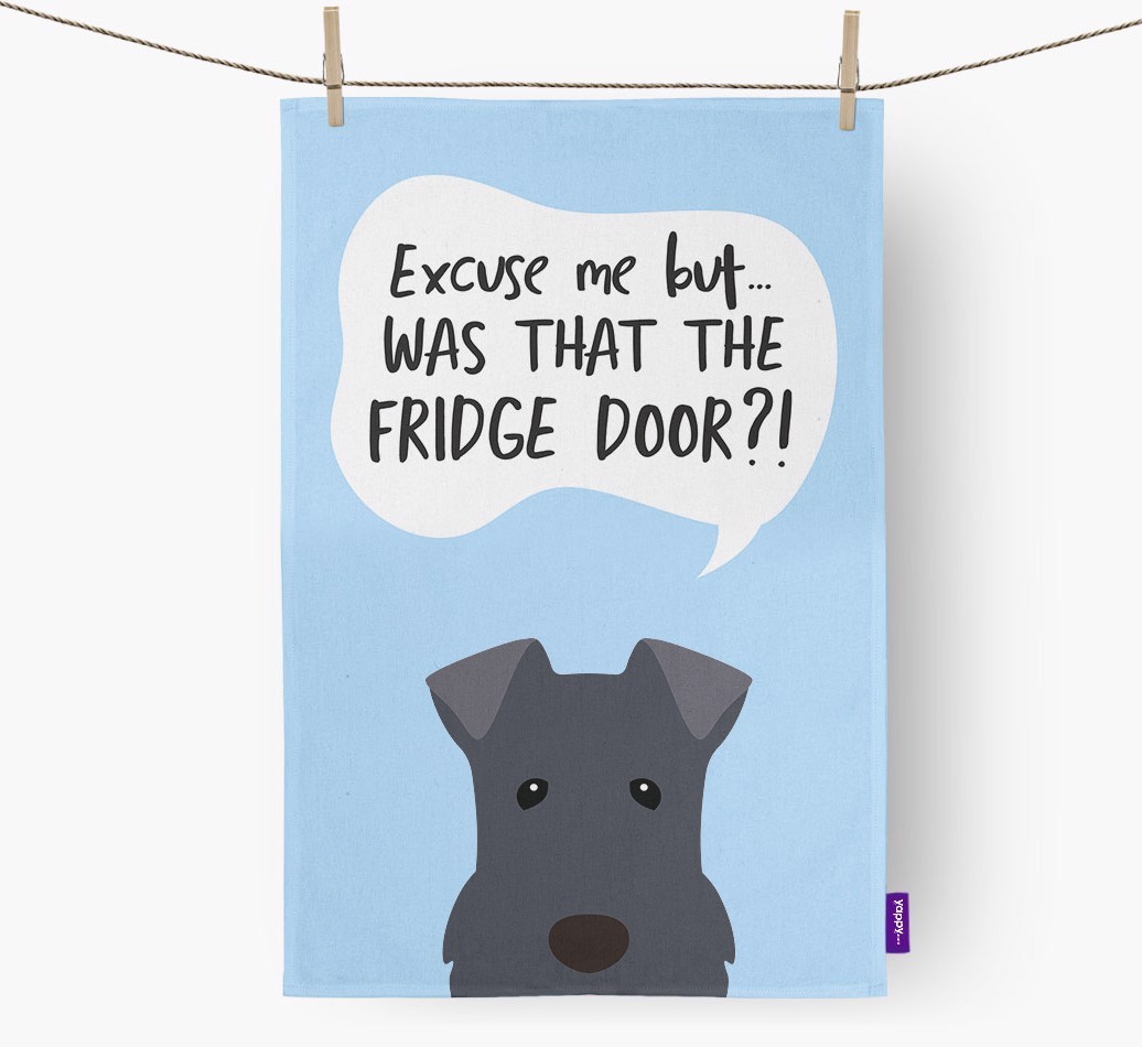 '...Was That The Fridge Door?!' - Personalised {breedFullName} Tea Towel