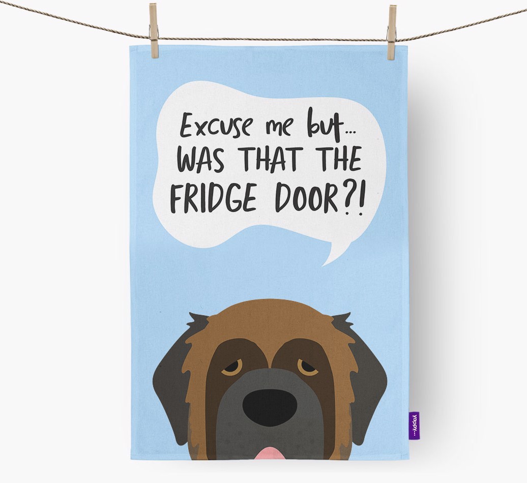 '...Was That The Fridge Door?!' - Personalised {breedFullName} Tea Towel