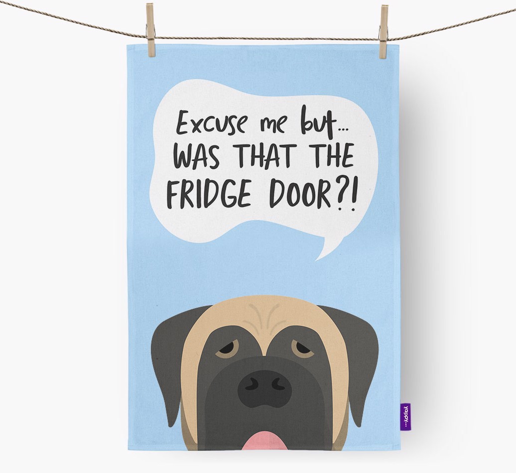 '...Was That The Fridge Door?!' - Personalised {breedFullName} Tea Towel