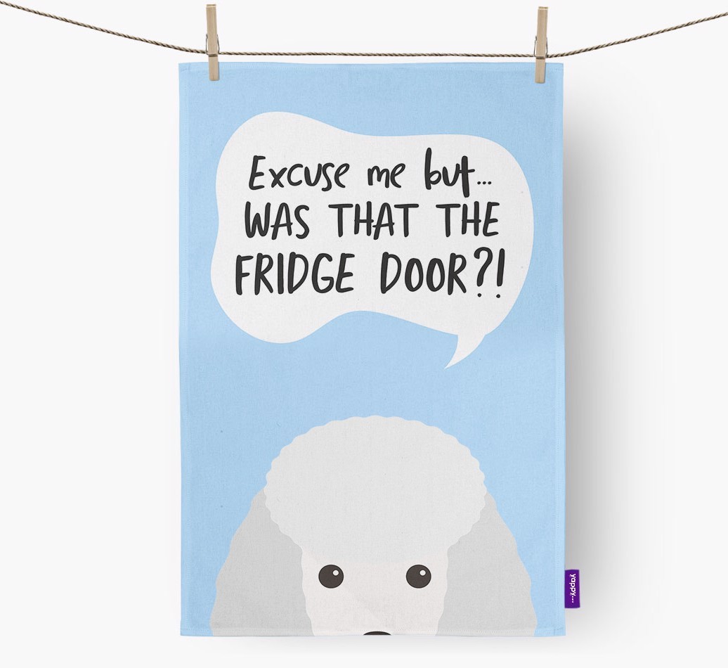 '...Was That The Fridge Door?!' - Personalised {breedFullName} Tea Towel