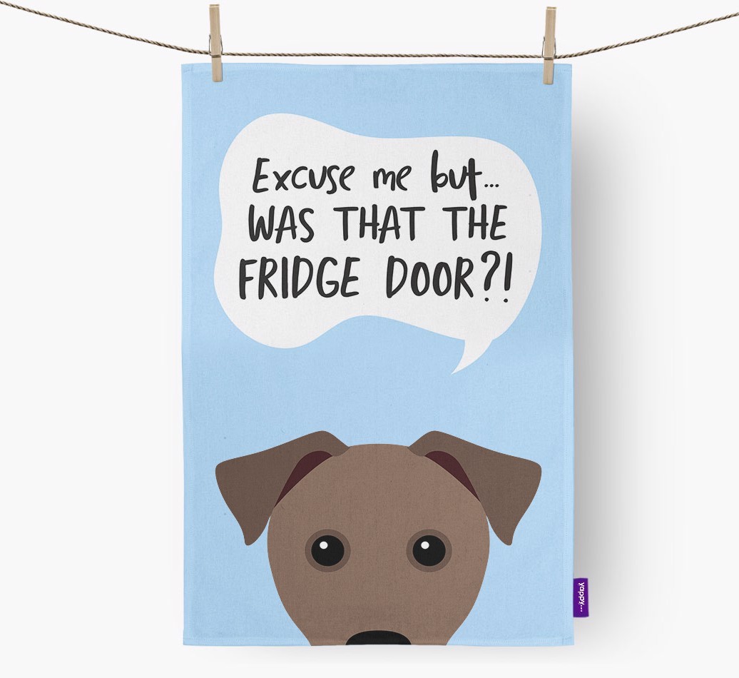 '...Was That The Fridge Door?!' - Personalised {breedFullName} Tea Towel
