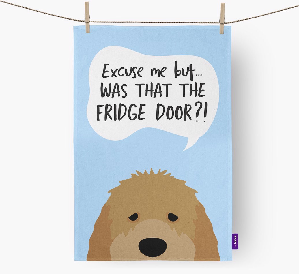'...Was That The Fridge Door?!' - Personalized {breedFullName} Dish Towel