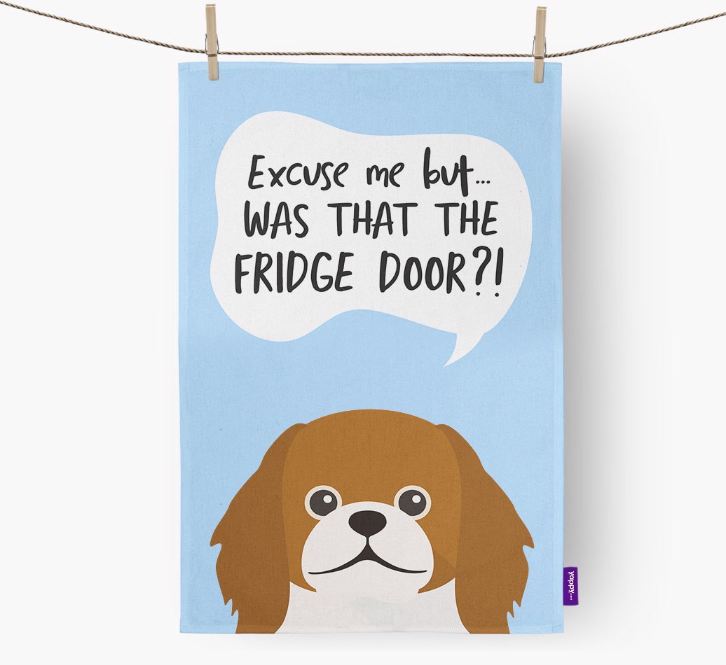 '...Was That The Fridge Door?!' - Personalized {breedFullName} Dish Towel
