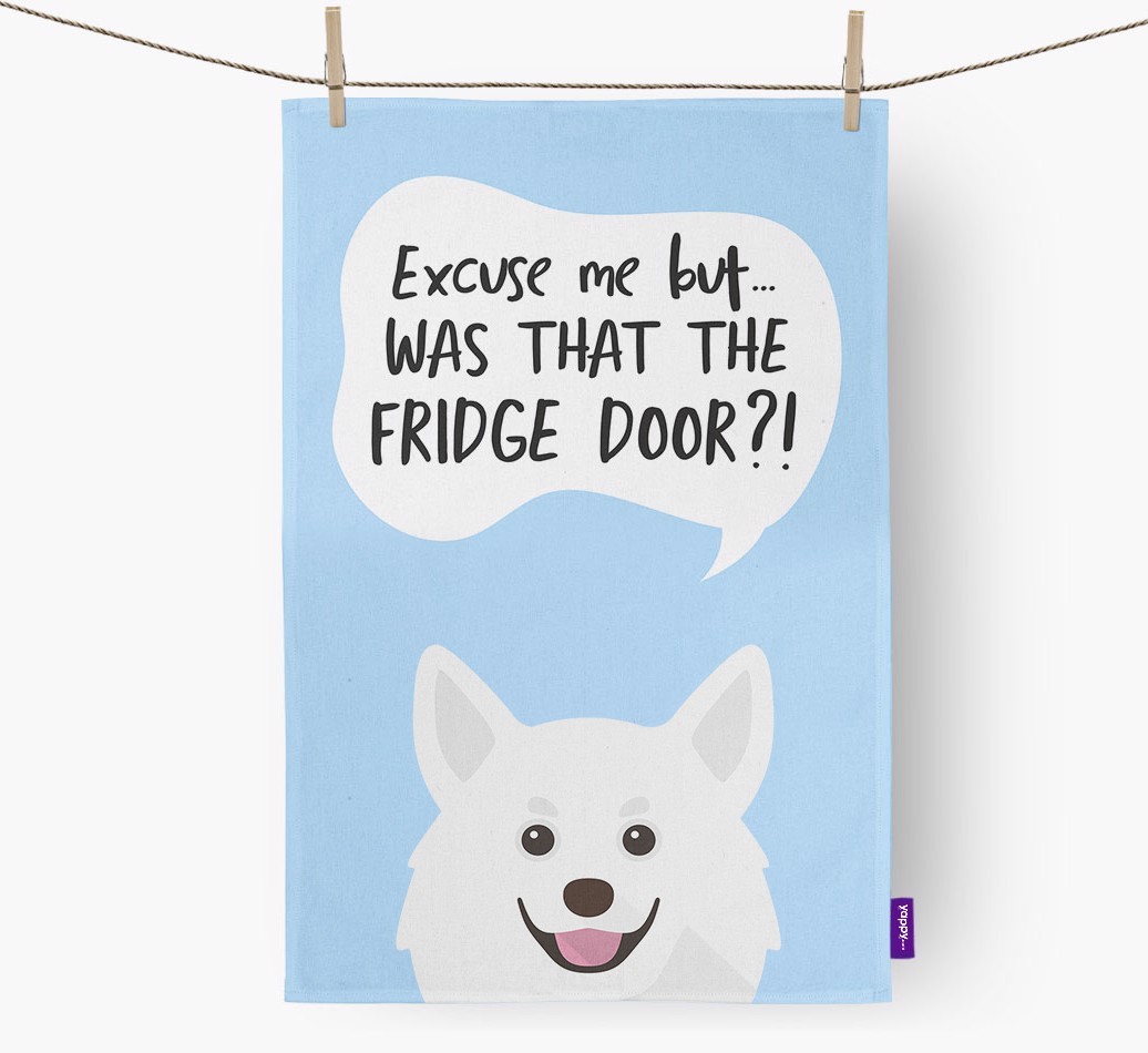 '...Was That The Fridge Door?!' - Personalised {breedFullName} Tea Towel