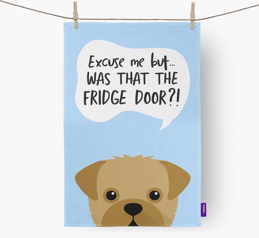 '...Was That The Fridge Door?!' - Personalised {breedFullName} Tea Towel