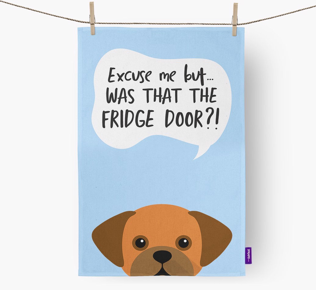 '...Was That The Fridge Door?!' - Personalised {breedFullName} Tea Towel