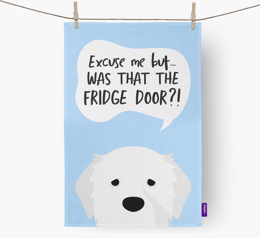 '...Was That The Fridge Door?!' - Personalised {breedFullName} Tea Towel