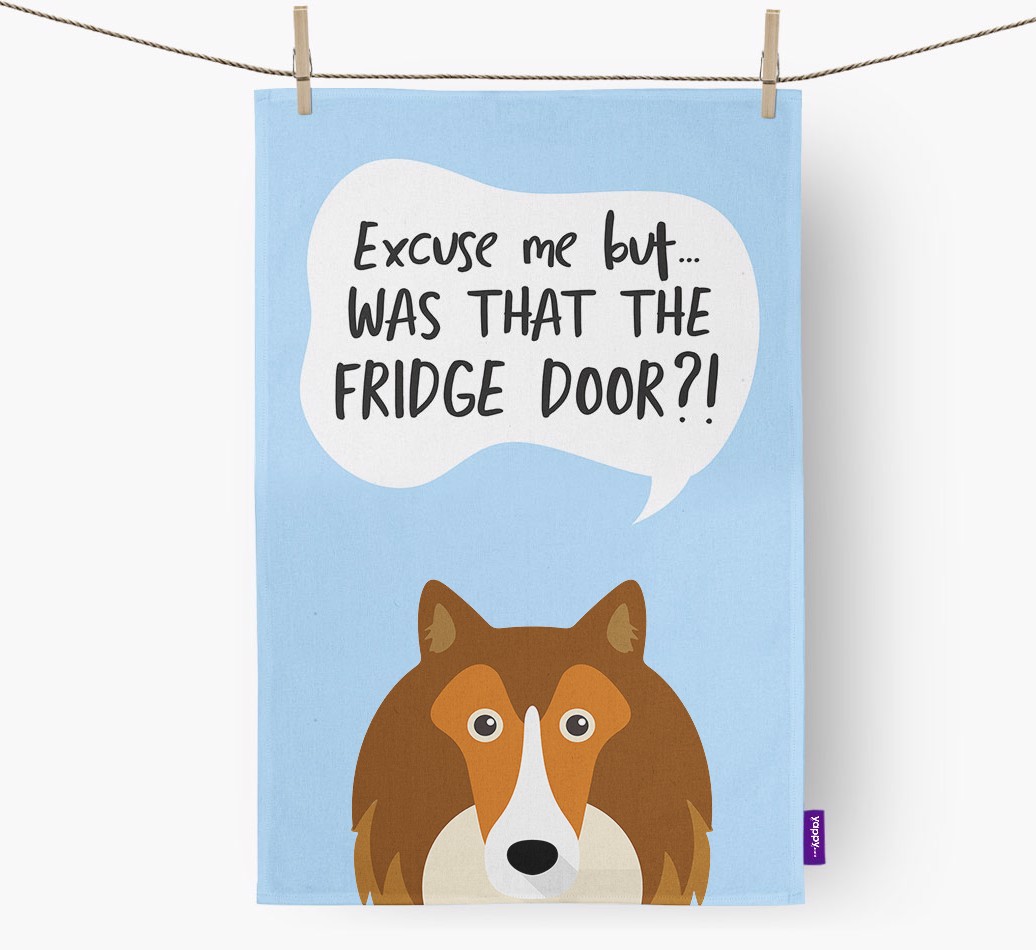 '...Was That The Fridge Door?!' - Personalized {breedFullName} Dish Towel