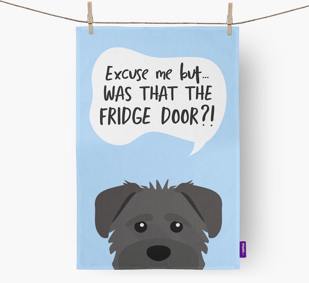 '...Was That The Fridge Door?!' - Personalised {breedFullName} Tea Towel