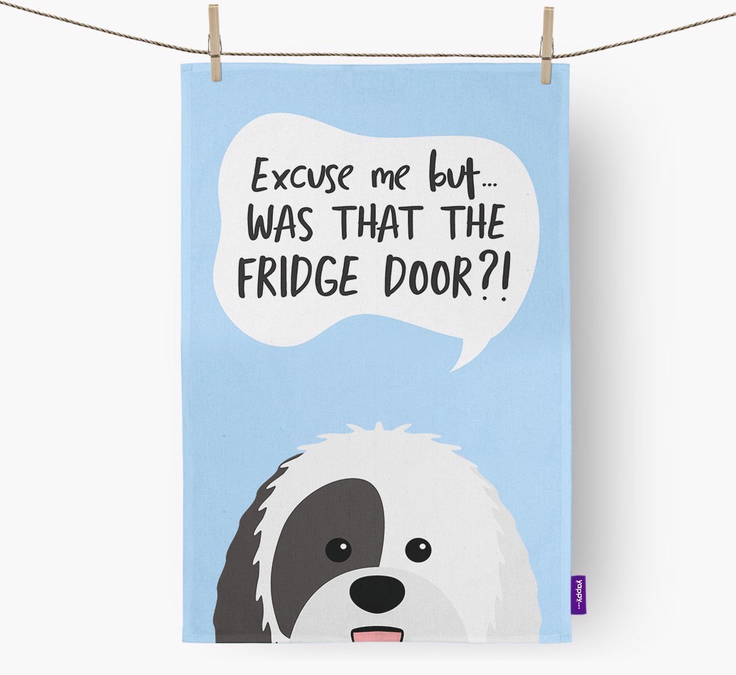 '...Was That The Fridge Door?!' - Personalised {breedFullName} Tea Towel