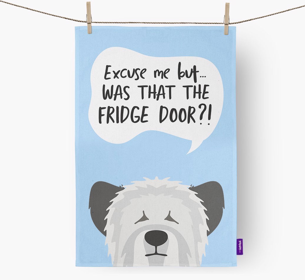 '...Was That The Fridge Door?!' - Personalised {breedFullName} Tea Towel