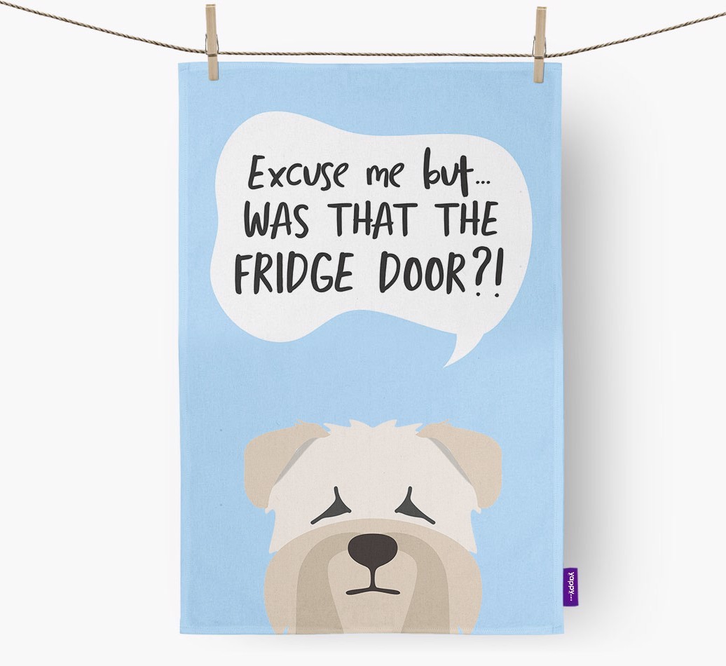 '...Was That The Fridge Door?!' - Personalised {breedFullName} Tea Towel