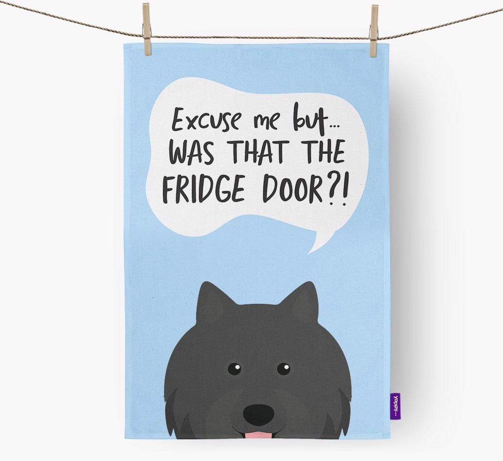 '...Was That The Fridge Door?!' - Personalised {breedFullName} Tea Towel