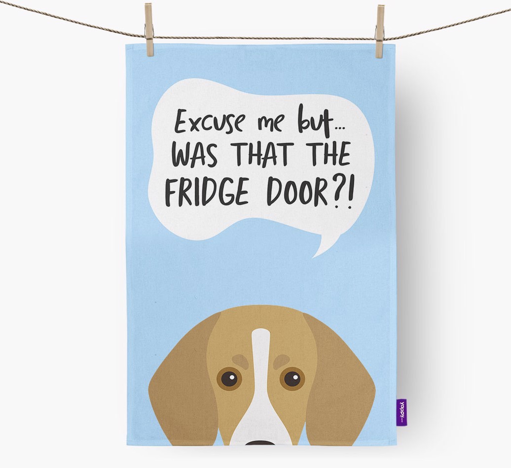 '...Was That The Fridge Door?!' - Personalized {breedFullName} Dish Towel