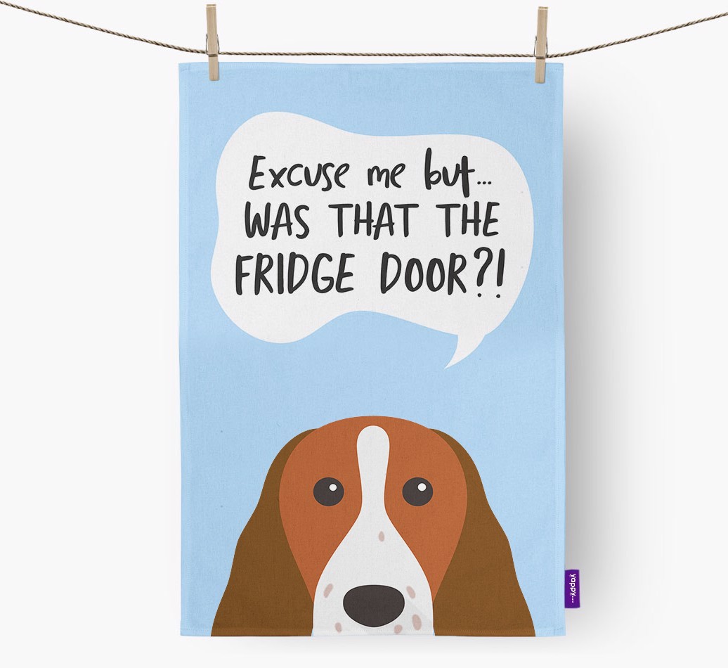 '...Was That The Fridge Door?!' - Personalised {breedFullName} Tea Towel
