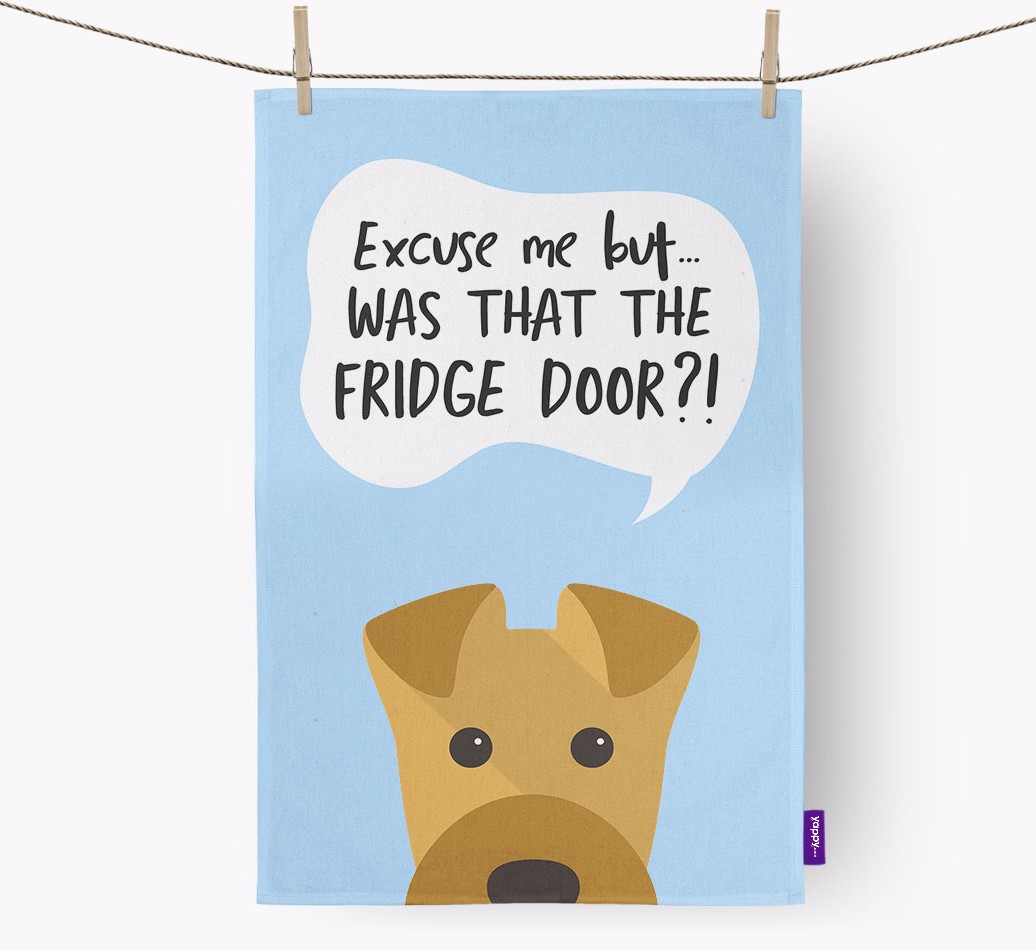 '...Was That The Fridge Door?!' - Personalised {breedFullName} Tea Towel