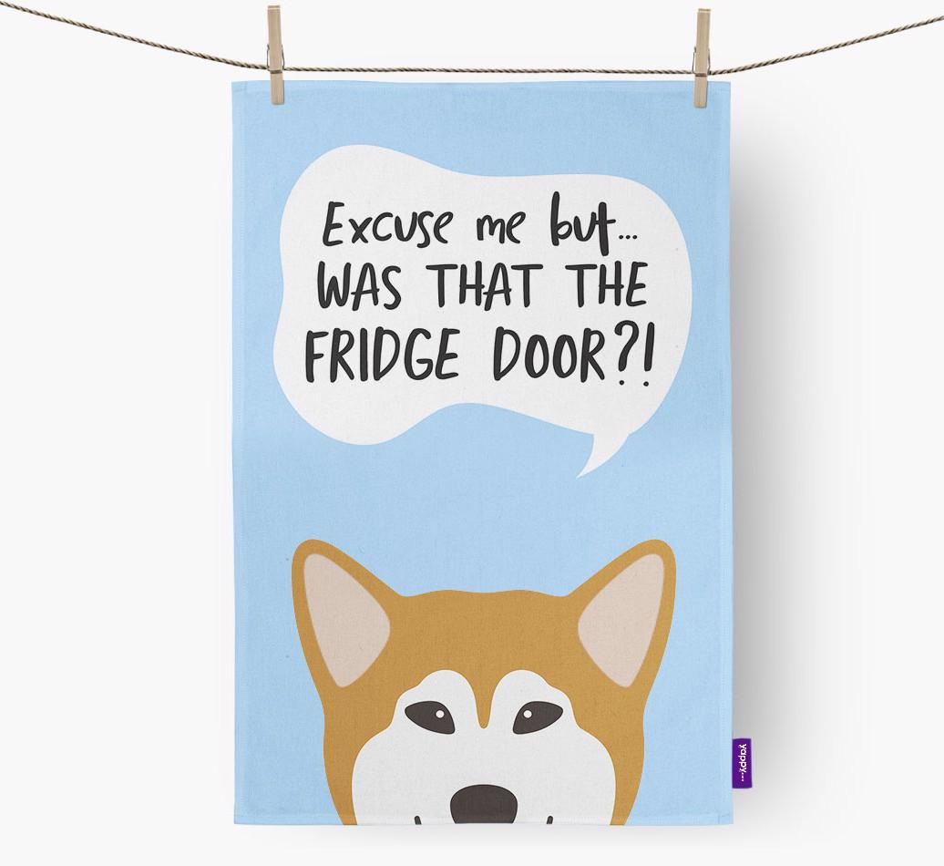 '...Was That The Fridge Door?!' - Personalized {breedFullName} Dish Towel