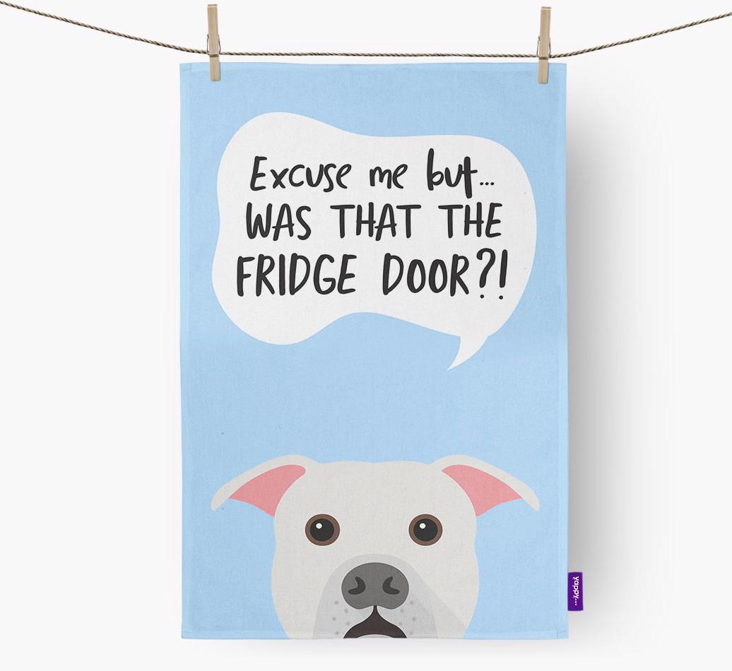 '...Was That The Fridge Door?!' - Personalized {breedFullName} Dish Towel