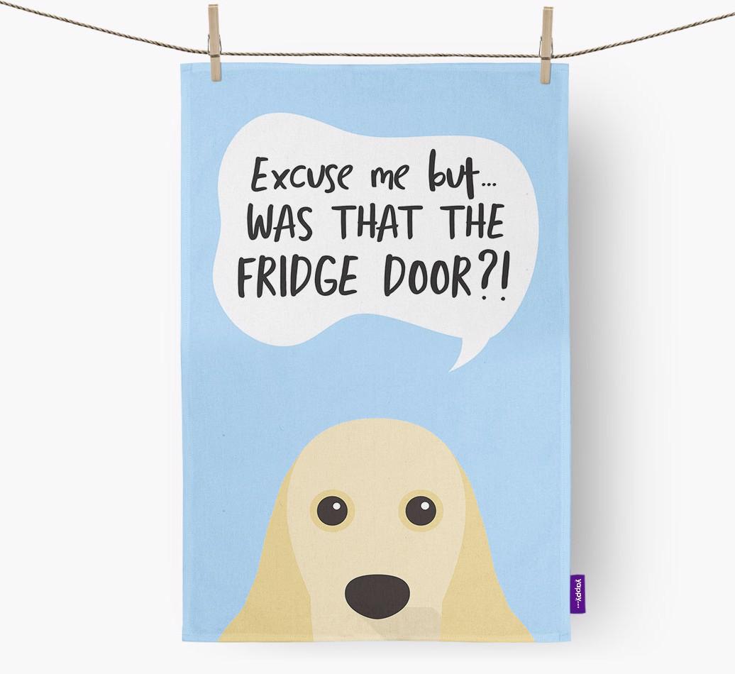'...Was That The Fridge Door?!' - Personalized {breedFullName} Dish Towel