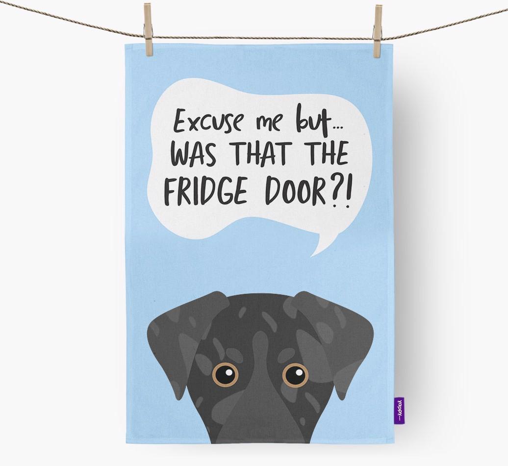 '...Was That The Fridge Door?!' - Personalized {breedFullName} Dish Towel