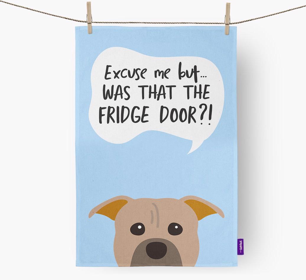 '...Was That The Fridge Door?!' - Personalized {breedFullName} Dish Towel