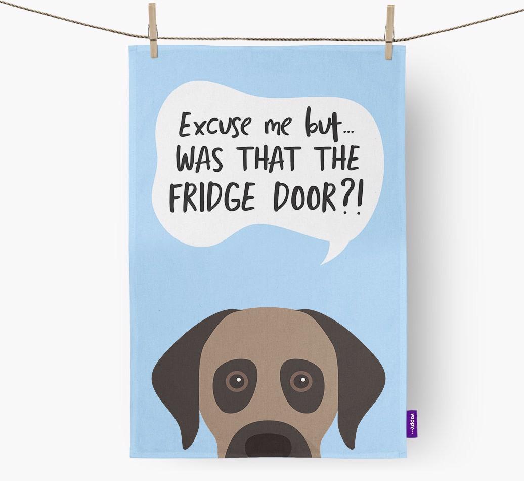 '...Was That The Fridge Door?!' - Personalized {breedFullName} Dish Towel
