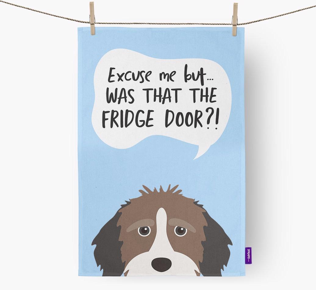 '...Was That The Fridge Door?!' - Personalized {breedFullName} Dish Towel