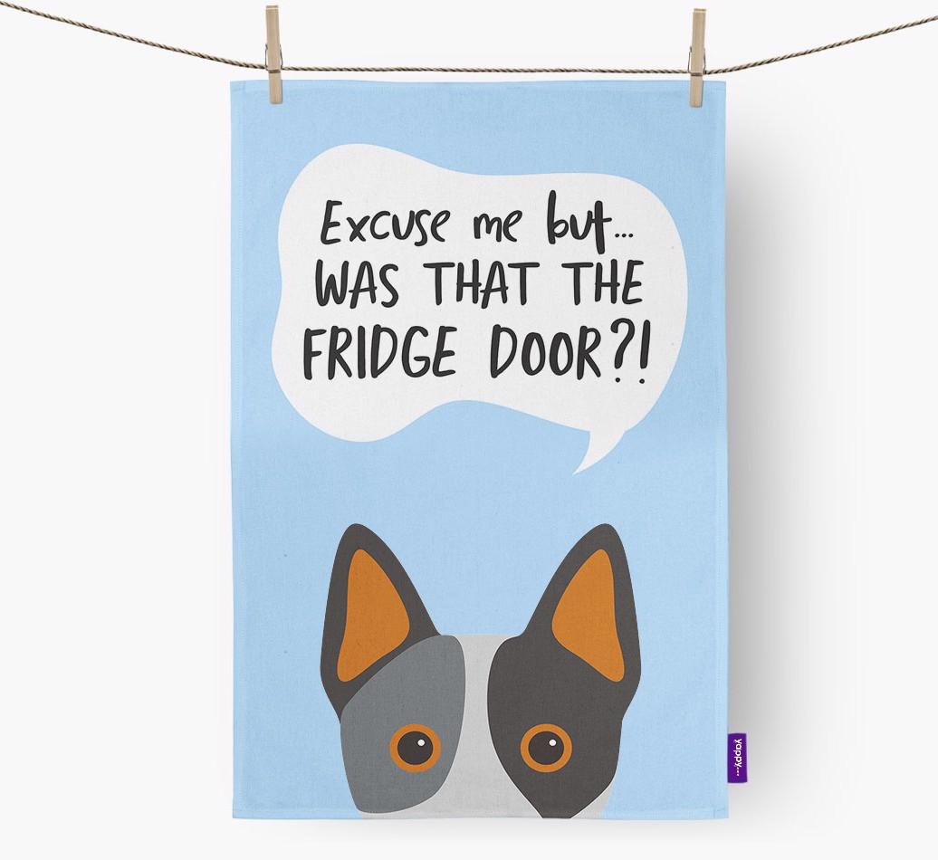 '...Was That The Fridge Door?!' - Personalized {breedFullName} Dish Towel