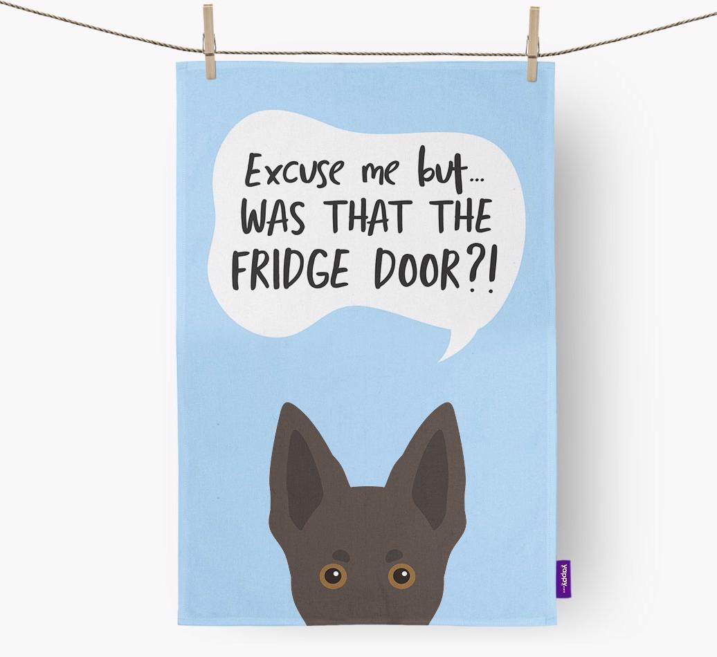 '...Was That The Fridge Door?!' - Personalized {breedFullName} Dish Towel