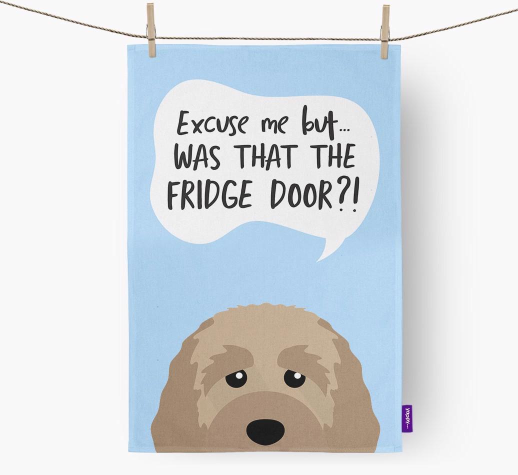 '...Was That The Fridge Door?!' - Personalized {breedFullName} Dish Towel