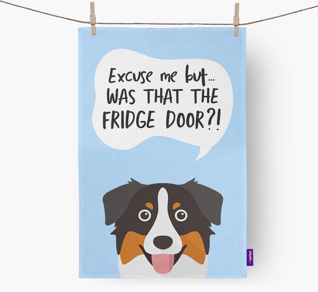 '...Was That The Fridge Door?!' - Personalized {breedFullName} Dish Towel