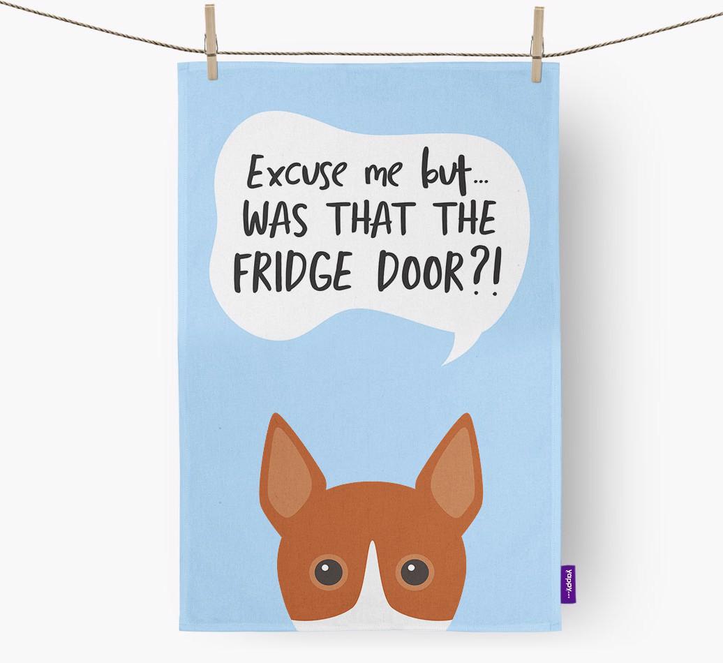'...Was That The Fridge Door?!' - Personalized {breedFullName} Dish Towel
