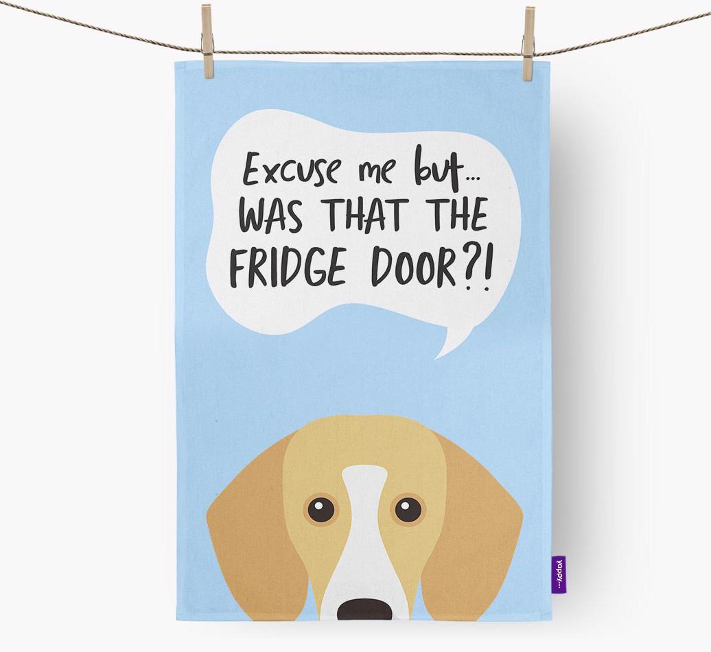 '...Was That The Fridge Door?!' - Personalized {breedFullName} Dish Towel