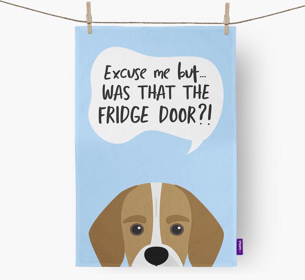'...Was That The Fridge Door?!' - Personalized {breedFullName} Dish Towel