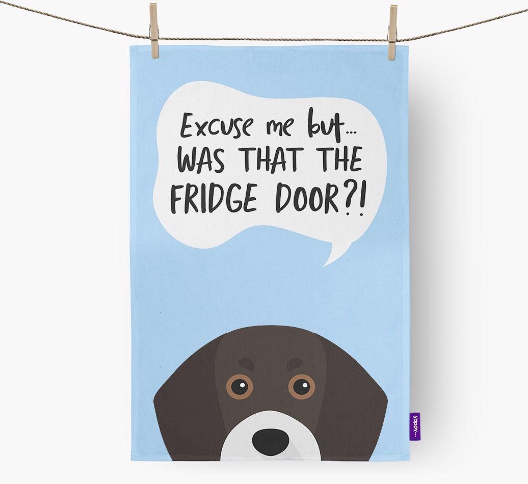 '...Was That The Fridge Door?!' - Personalized {breedFullName} Dish Towel