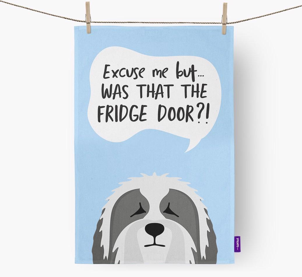 '...Was That The Fridge Door?!' - Personalized {breedFullName} Dish Towel