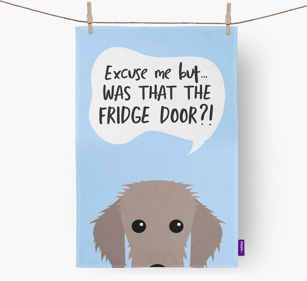 '...Was That The Fridge Door?!' - Personalized {breedFullName} Dish Towel
