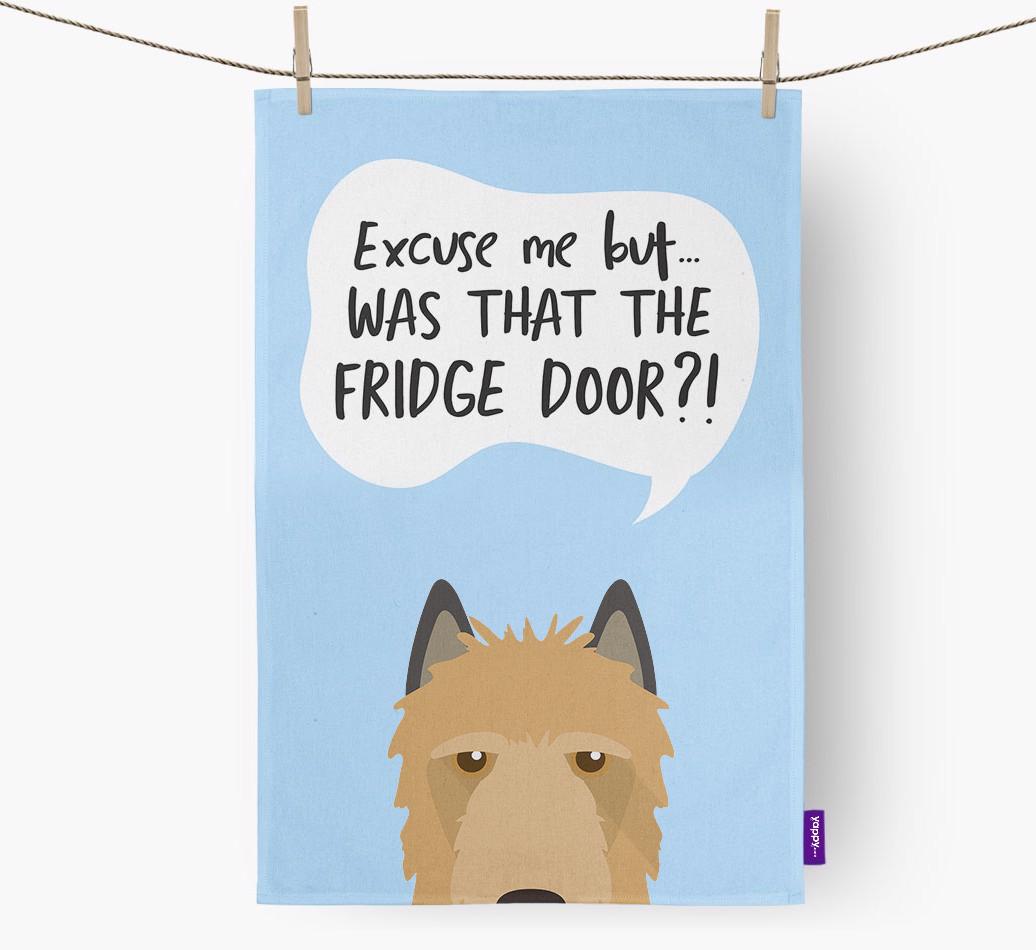 '...Was That The Fridge Door?!' - Personalized {breedFullName} Dish Towel